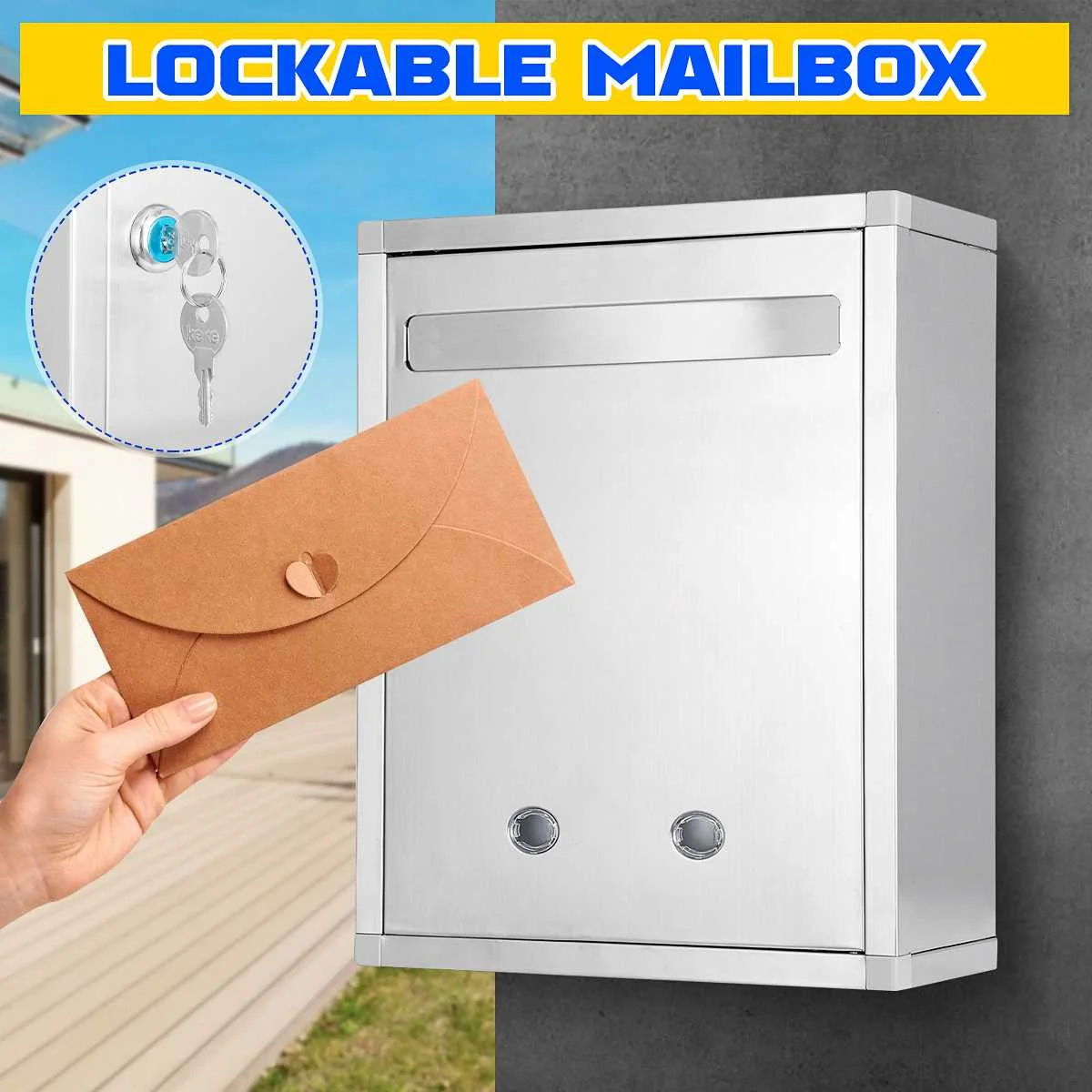 Home Security Letters - Paslanmaz Çelik Su Geçirmez Vintage Posta