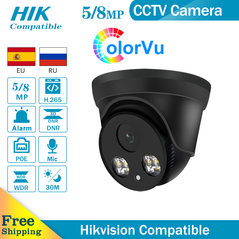 Home Security Hikvision - Hikvision uyumlu ColorVu 5MP Dome POE