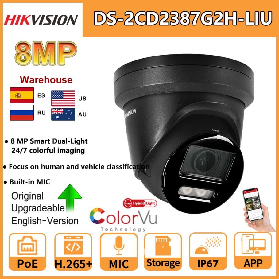 Home Security Hikvision - Hikvision 8MP IP kamera DS-2CD2387G2H-LIU ColorVu