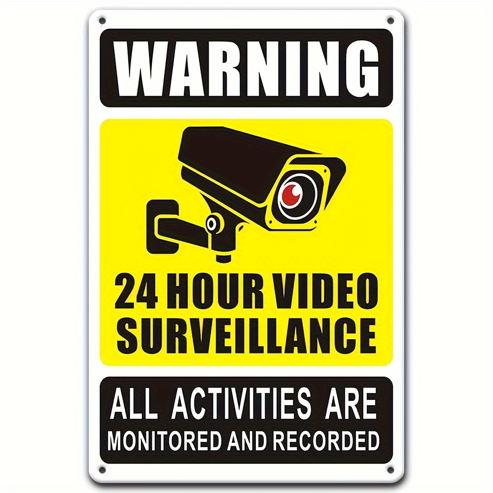 Home Security Hidden Cameras - 7/24 Video Gözetim Alüminyum Tabelası, Güvenlik