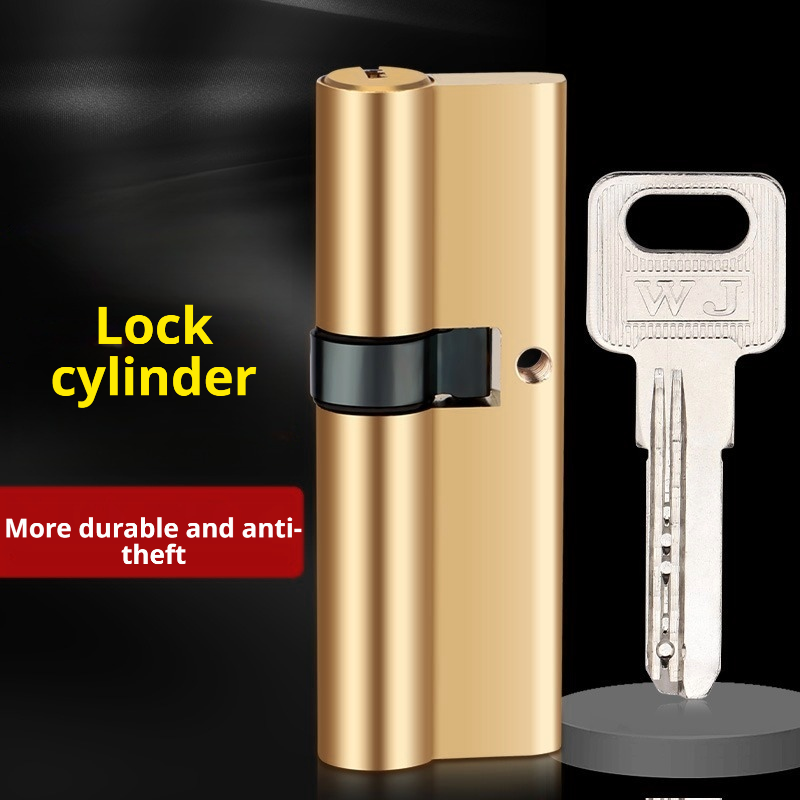 Home Security Bundle - Dayanıklı Güvenlik Pirinç Kapı Silindiri, Uzun