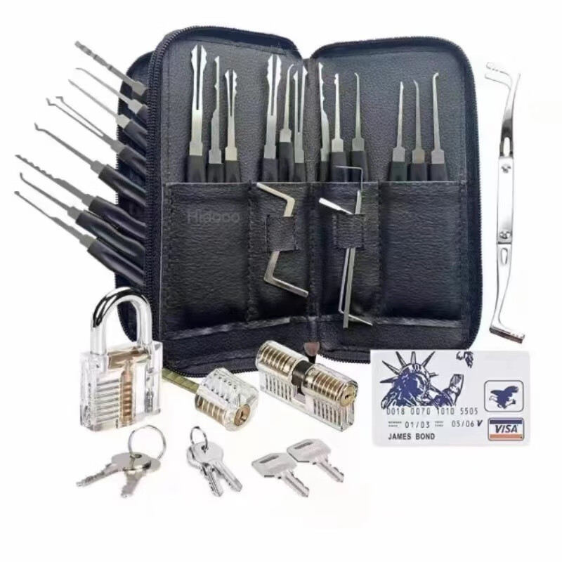Lock Picking Set - Profesyonel Kilit Açma Seti şeffaf eğitim