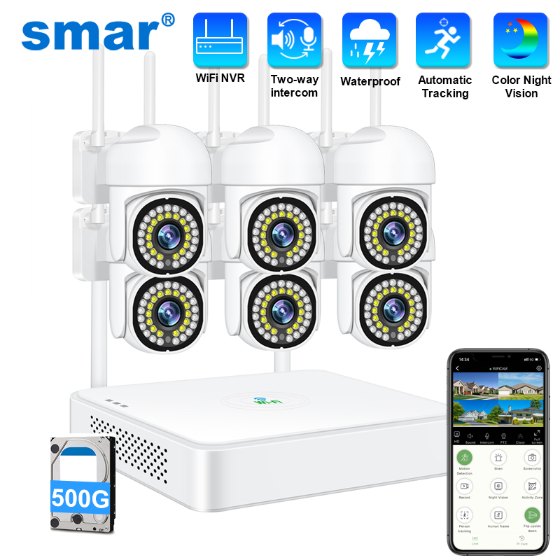 Home Security Monitoring - Smar 3MP Kablosuz CCTV Güvenlik Kamera