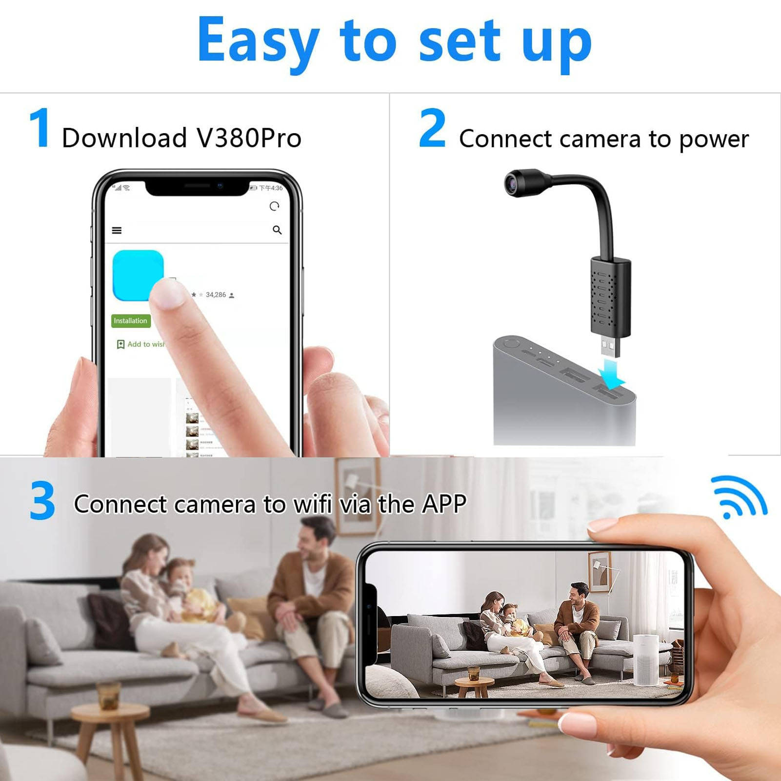 USB Mini WiFi kablosuz kamera  - Home Security Hidden Cameras incelemesi ve fiyatı