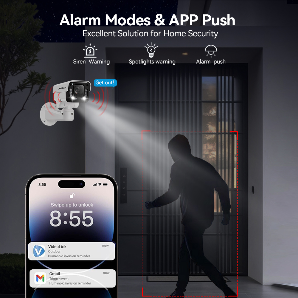 ASECAM 4K 8MP IP Kamera PTZ 30 - Home Security Hikvision incelemesi ve fiyatı