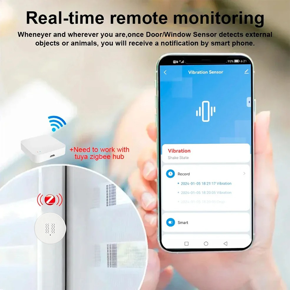 Tuya ZigBee Akıllı Titreşim ve - Home Security Monitoring incelemesi ve fiyatı