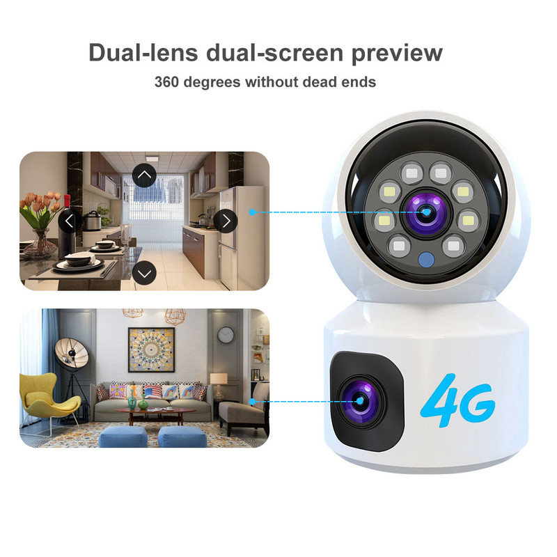 Çift Lensli 6MP HD WiFi 4G PTZ - Home Security Robots incelemesi ve fiyatı