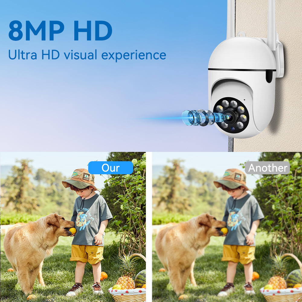 8MP 2.4G Wifi IP CCTV Kamera R - Home Security Lights Outdoors incelemesi ve fiyatı